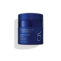 Blue jar of ZO Skin Health Growth Factor Serum on a white background
