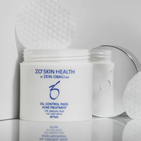 ZO Skin Health oil control pads packaging on a white background
