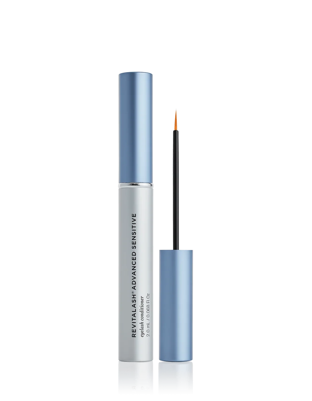 Eyelash serum with applicator on a black background