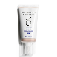 ZO'S Skin Health by Zein Obagi Daily Mineral Sunshade Broad-Spectrum Sunscreen SPF 45 shown in a white squeeze tube with a clear cap on a white background.