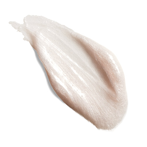 Close-up of a smooth, hydrating cleanser swatch on a white background