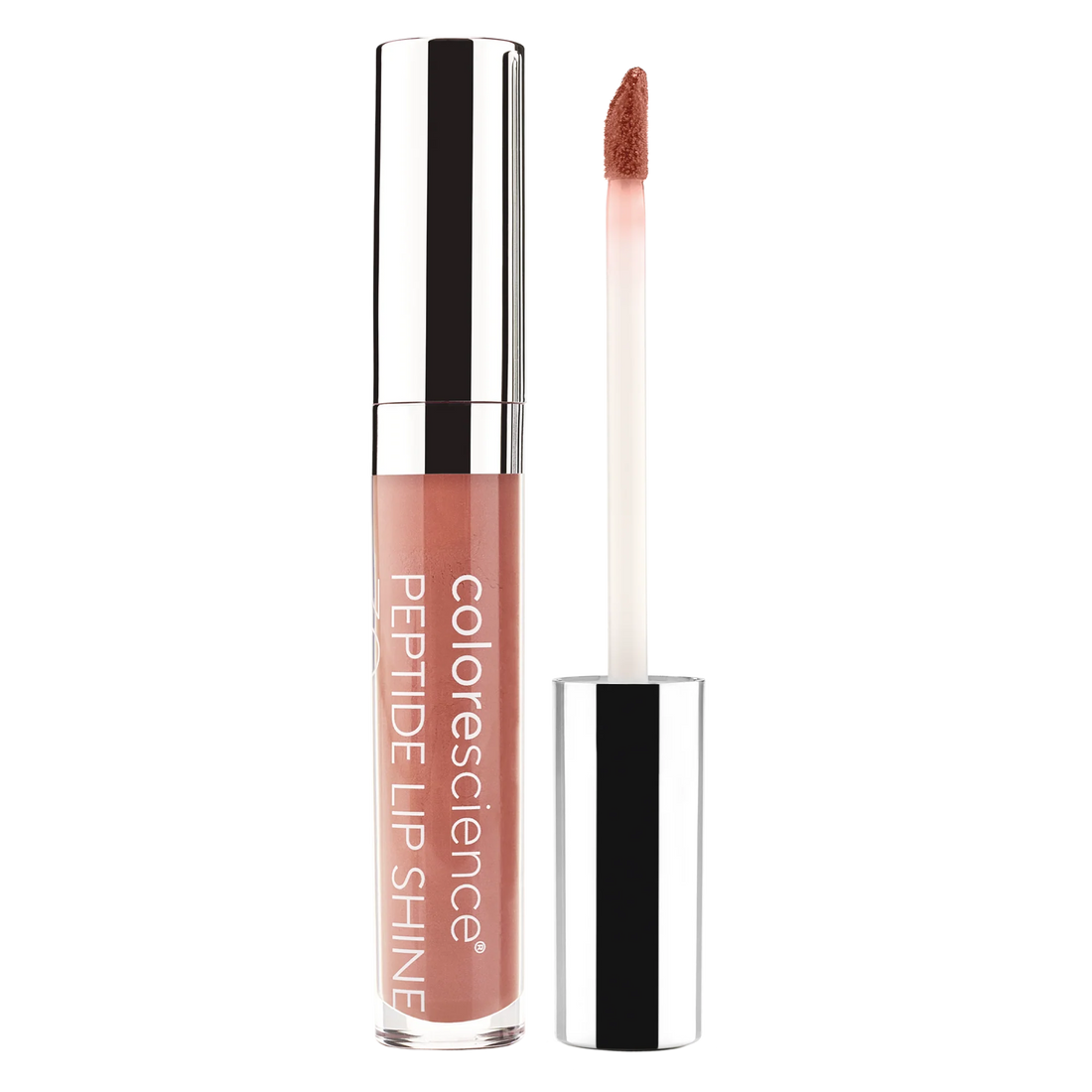 Colorescience Peptide Lip Shine with applicator on a white background