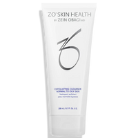 ZO Skin Health exfoliating cleanser tube on a white background