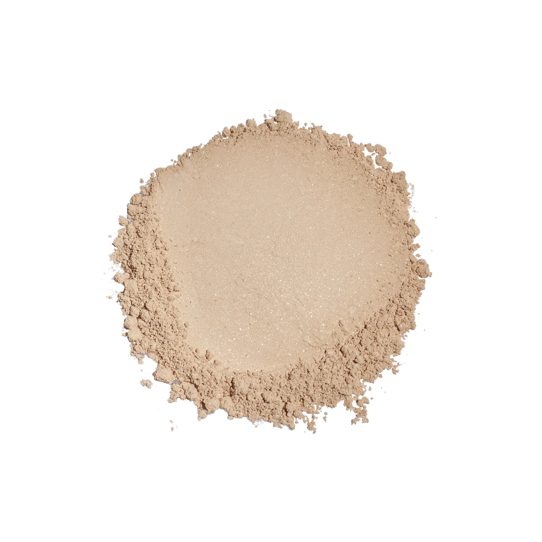 Glow SPF powder swatch on a white background