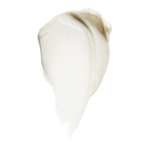 White cream swatch on a white background