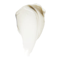 White cream swatch on a white background